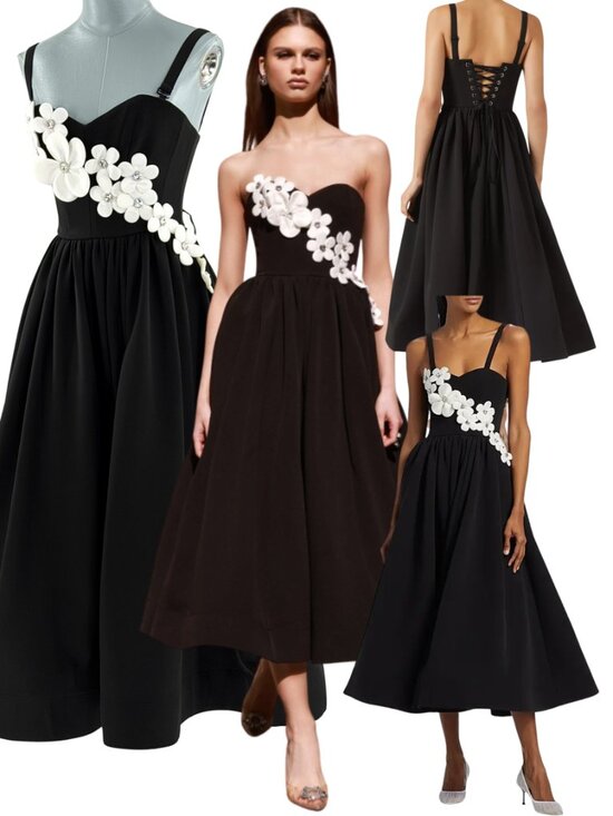Bronx and Banco Dresses & Skirts - 🆕 BRONX & BANCO 🧿 NWOT Inara Floral Midi Dress, Black & White - Sz XS US 2